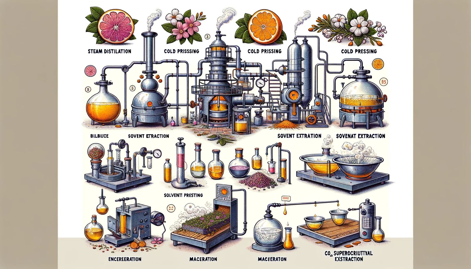 Métodos de obtención de aceite esencial