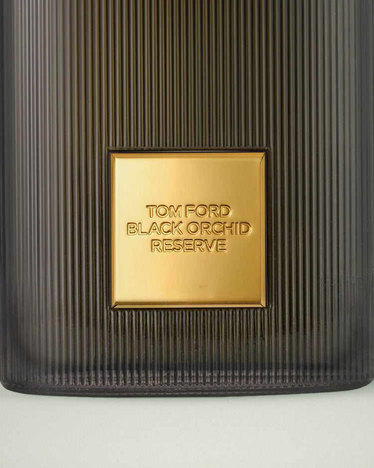 Detalle de la etiqueta de Black Orchid Reserve de Tom Ford