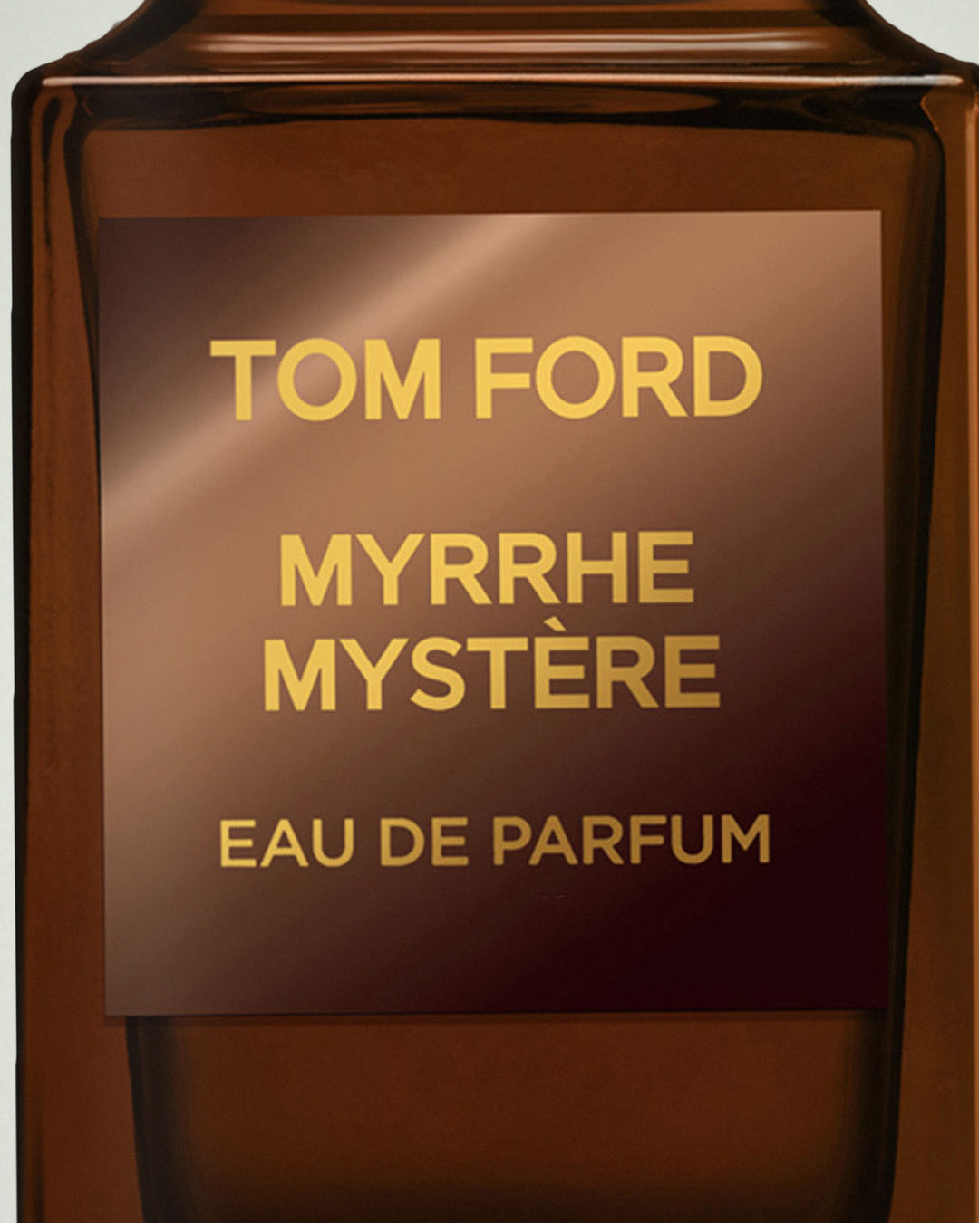 Detalle de la etiqueta de Myrrhe Mystère de Tom Ford