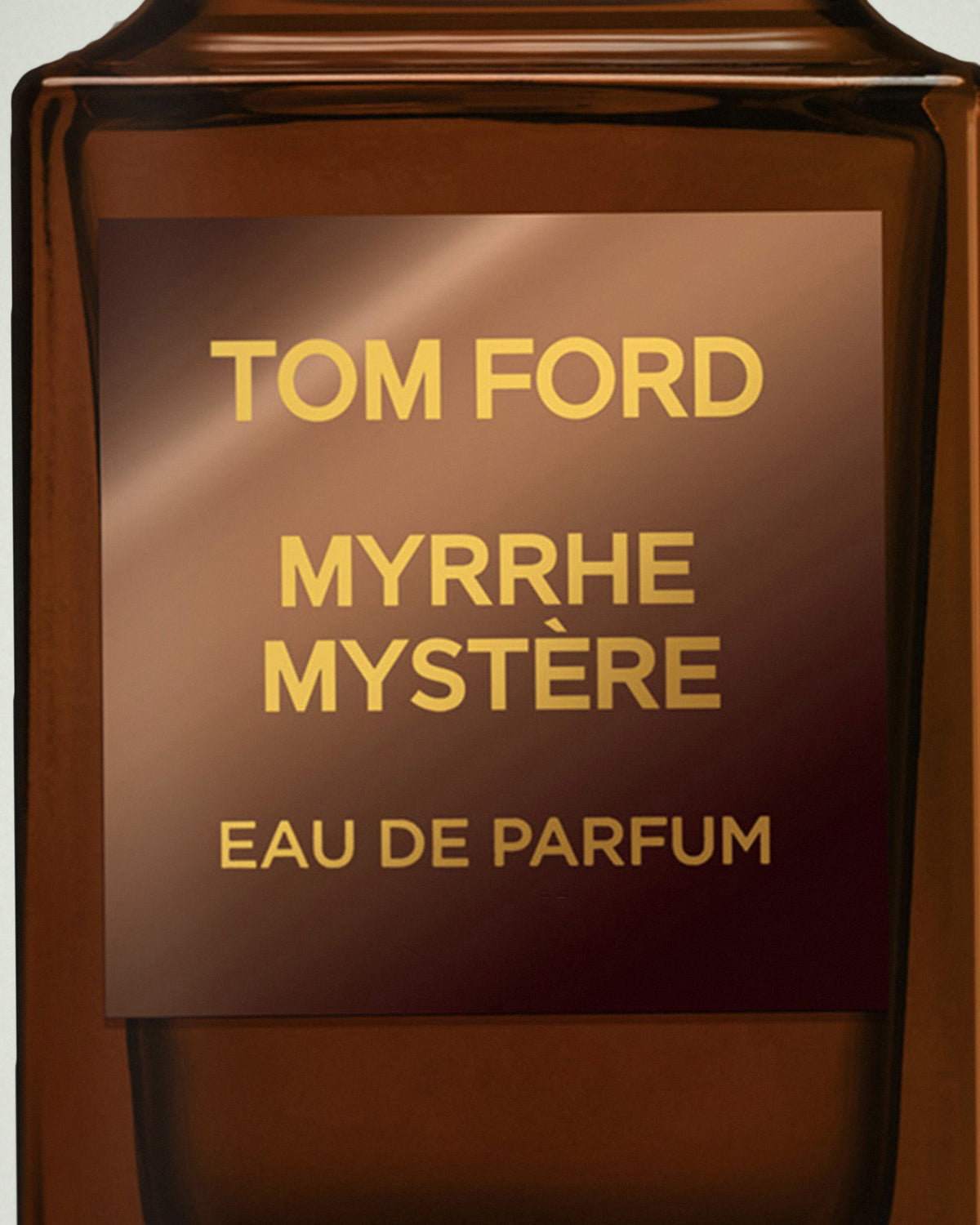 Detalle de la etiqueta de Myrrhe Mystère de Tom Ford